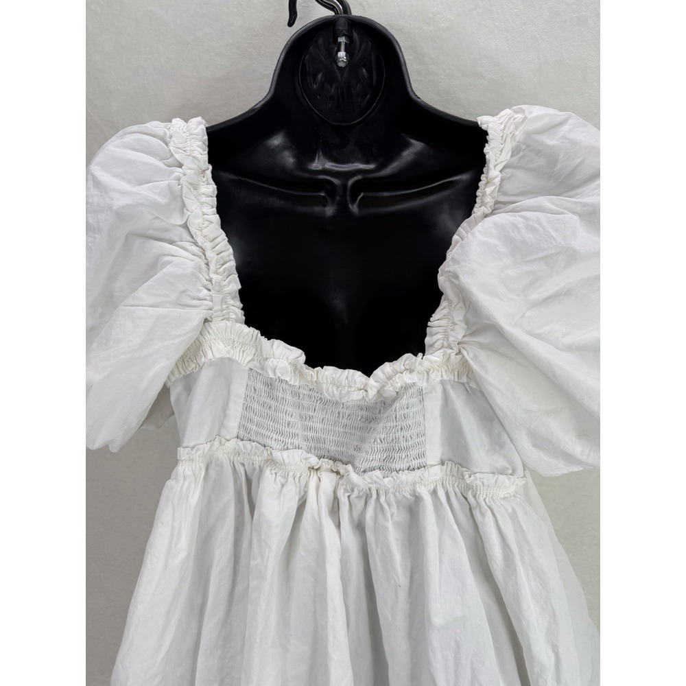 Free People Rendezvous Me White Bubble Hem Dress Size Medium - Picture 3 of 9
